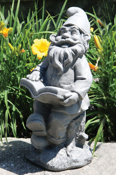 Lazy Daze Garden Gnome Book Statue Stone Color Traditional Sculpture